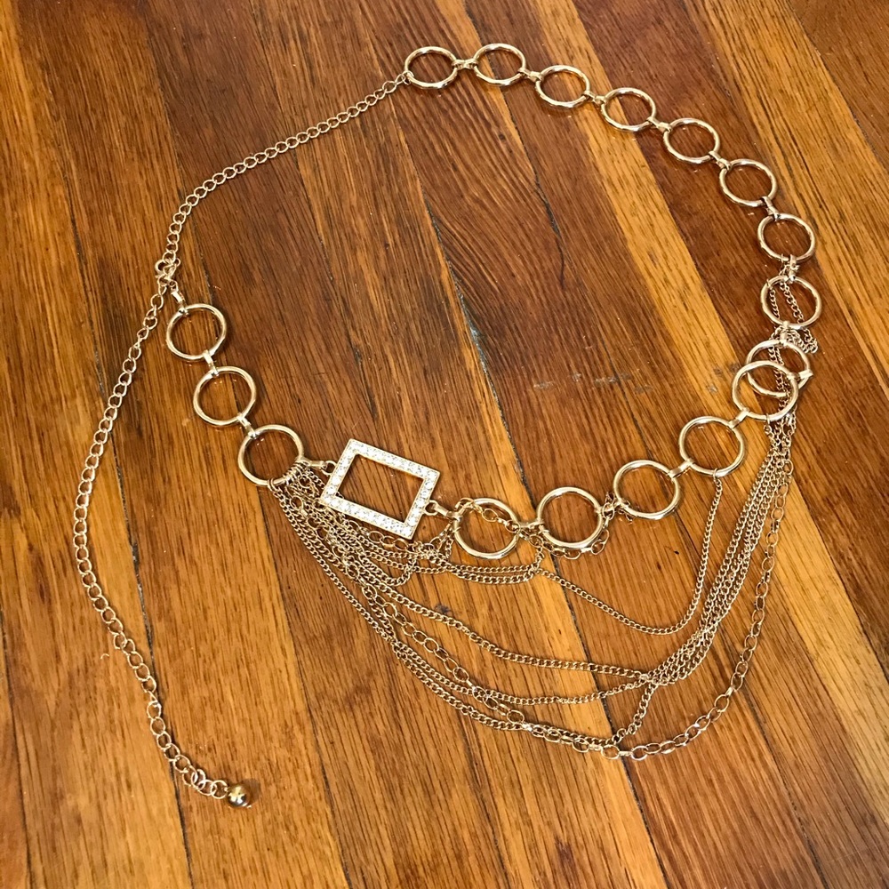 NWOT 12th Tribe Gold Circle Layered Chain Belt